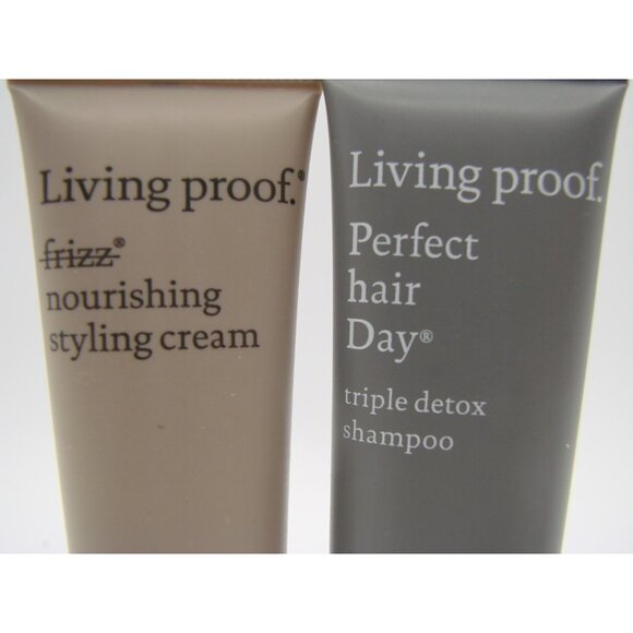 Living Proof Set No Frizz Smooth Styling Cream and Perfect Hair Day Shampoo 1 oz - Picture 4 of 6